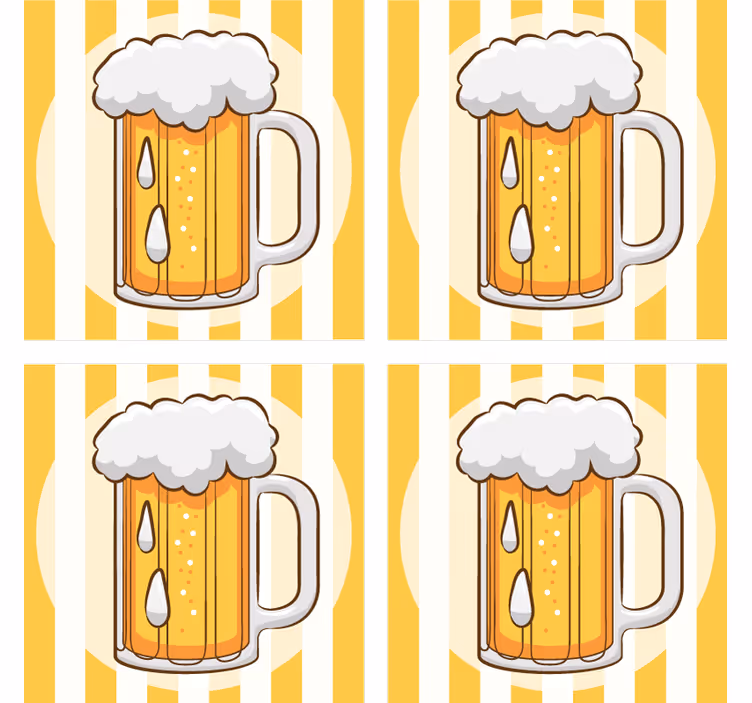Pivná tácka s ilustrovaným pohárom piva - Tenstickers