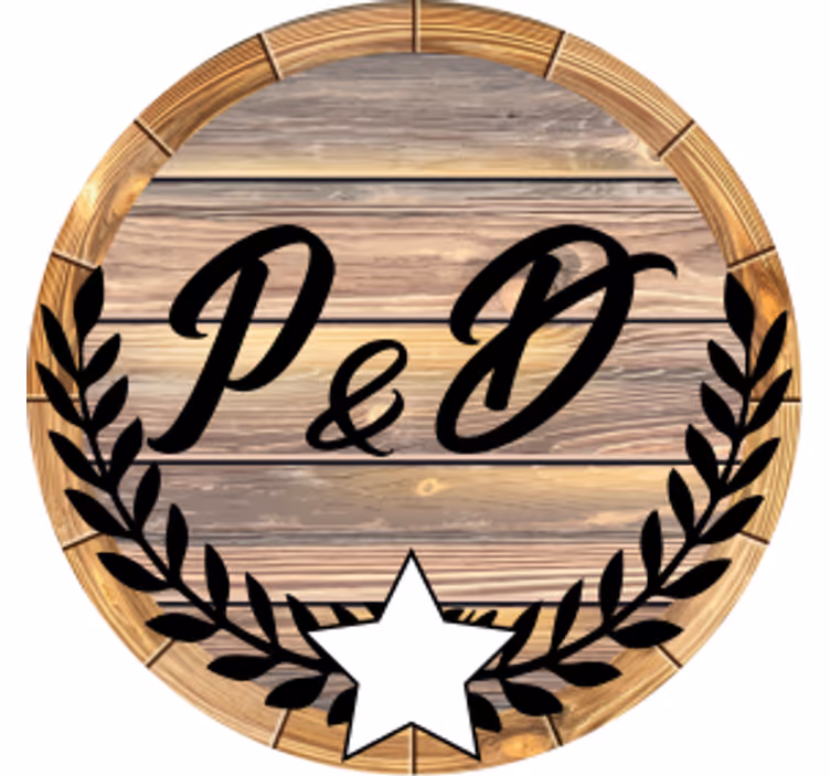 Podtácka na mieru s drevenými sudovými iniciálami - Tenstickers