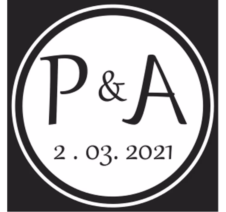 Podtácka na mieru s monogramovými iniciálami - Tenstickers