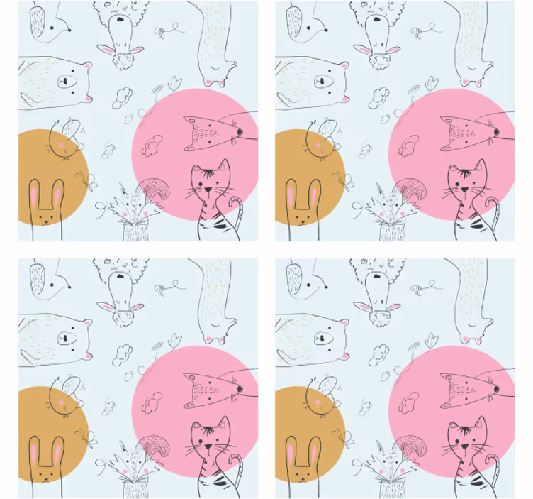 Zábavná podtácka s rozprávkovými zvieracími ilustráciami - Tenstickers