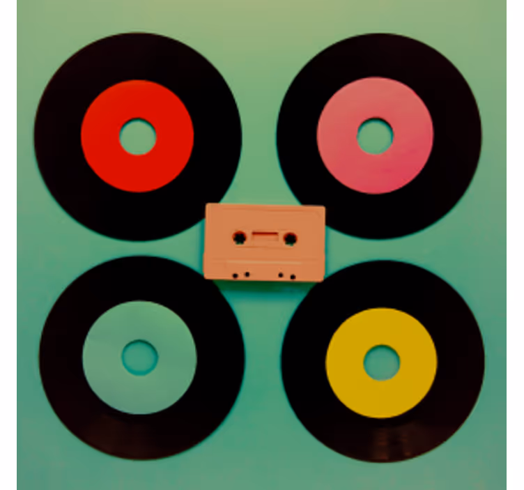 Zábavná podtácka retro vinylová doska sady - Tenstickers