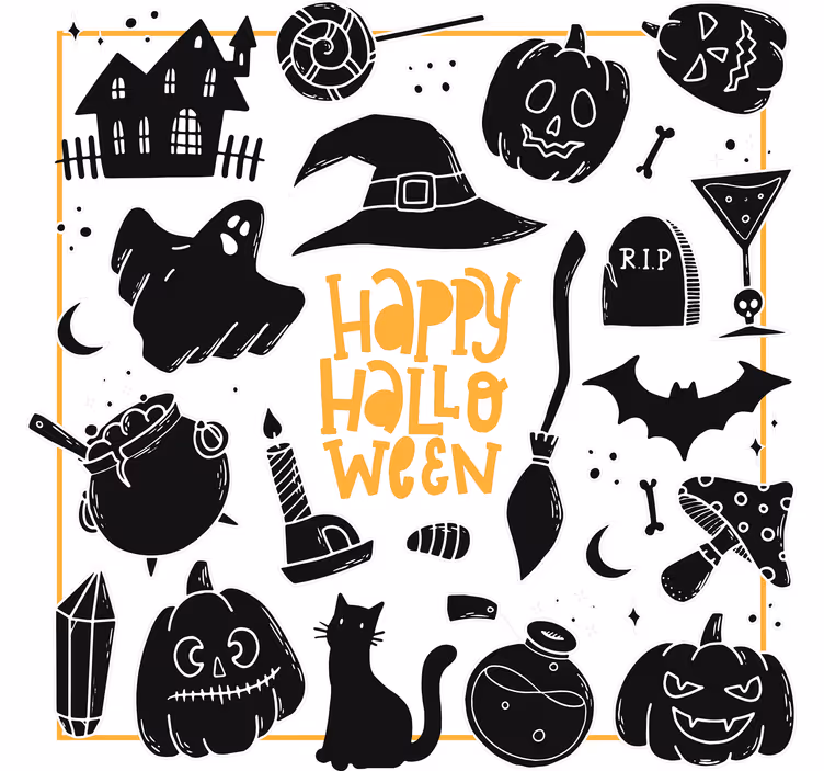 Podtácka halloween strašidelné ilustrácie - Tenstickers