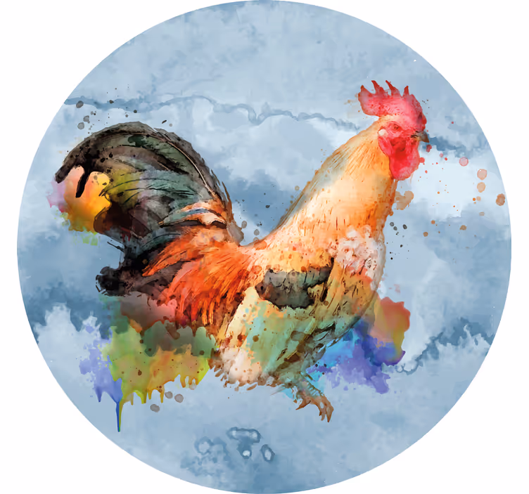 Zábavná podtácka s živou ilustráciou kohúta - Tenstickers