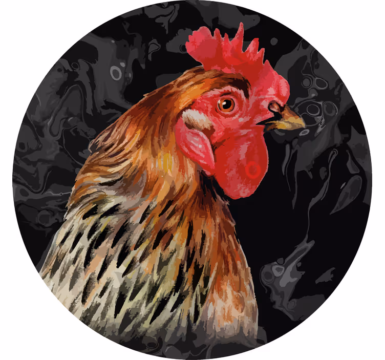 Podtácka vintage realistický portrét kohúta - Tenstickers
