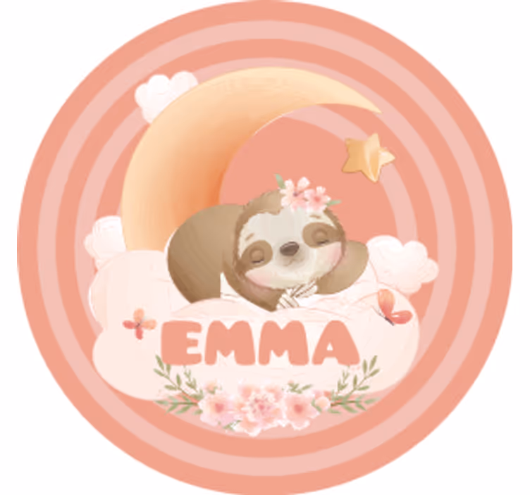 Podtácka na mieru sloní mesiac kvetinový - Tenstickers