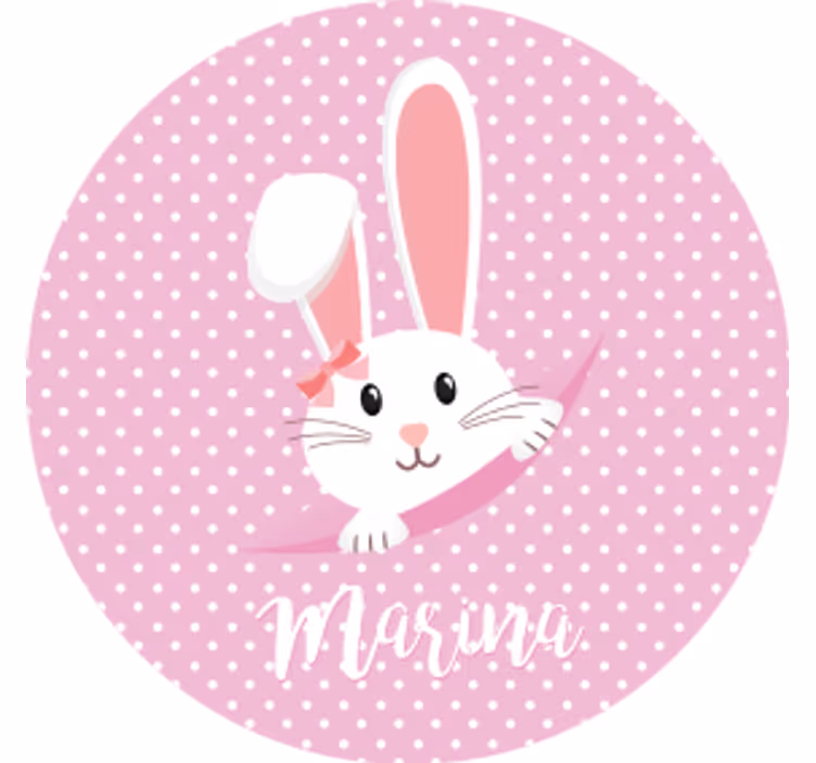Podtácka vintage s postavičkou zajaca s mašľou - Tenstickers