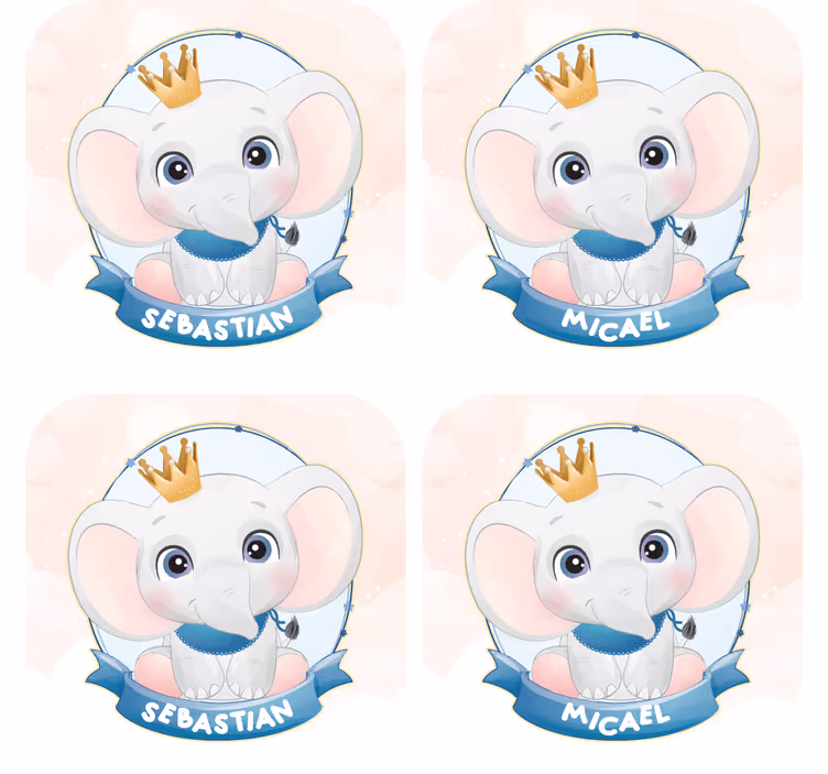 Podtácka na mieru s portrétmi sloních postáv - Tenstickers