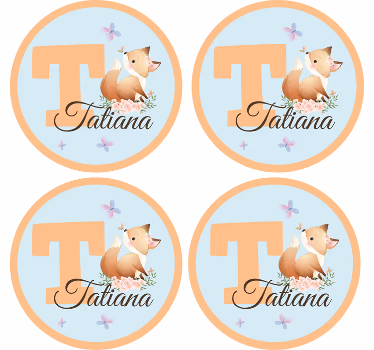 Roztomilé zvieratko líška s menom tácky - Tenstickers