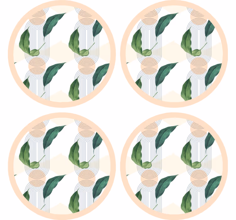 Moderná podtácka s listovým geometrickým vzorom - Tenstickers