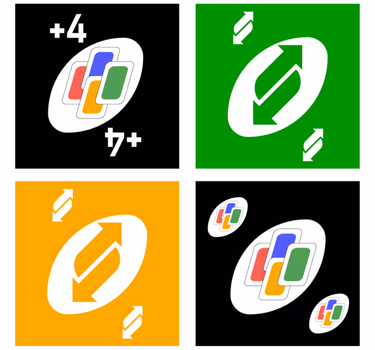 Uno farebné karty navrhuje geek podložky - Tenstickers