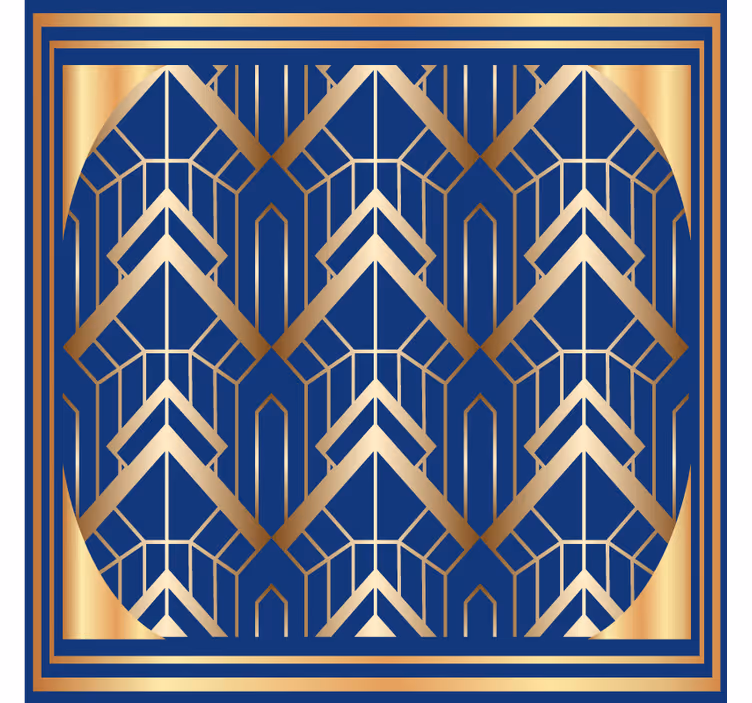 Moderná podtácka s geometrickým modro-zlatým vzorom - Tenstickers