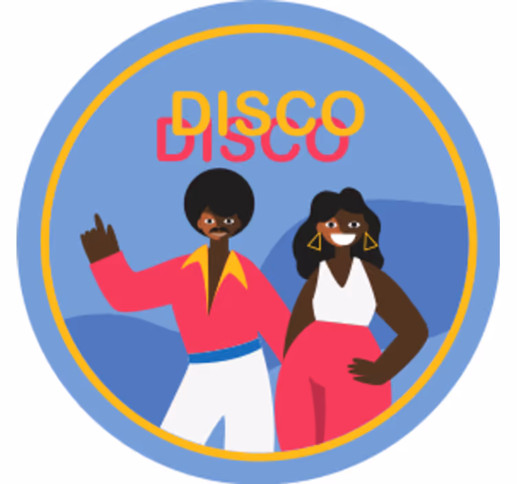 Zábavná podtácka disco tanečná párty - Tenstickers