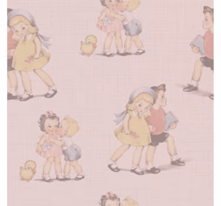 Podtácka vintage s hravými detskými ilustráciami - Tenstickers