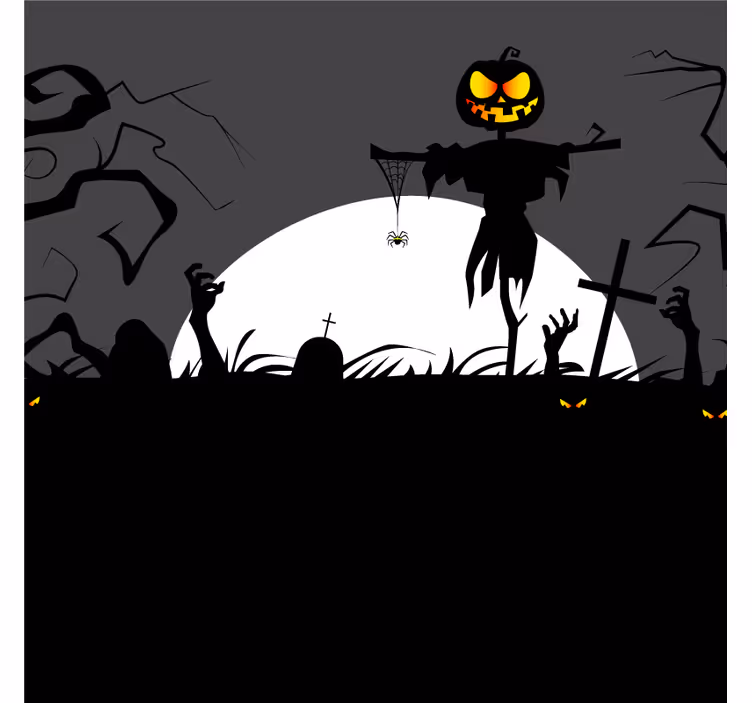 Cintorín so strašidelnými tvárami halloweenská dráha - Tenstickers