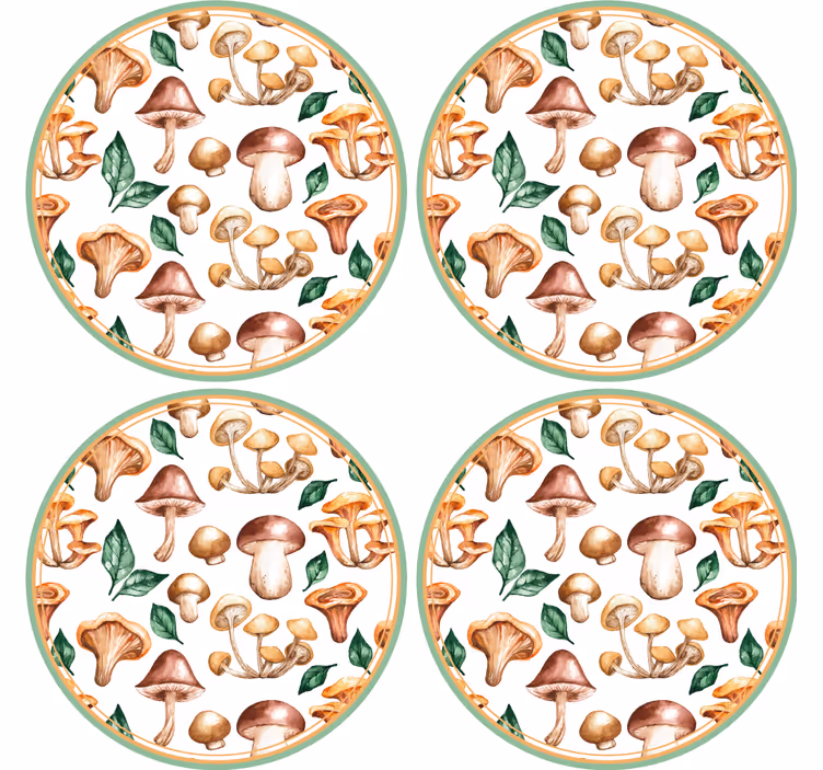 Zábavná podtácka s motívom húb - Tenstickers