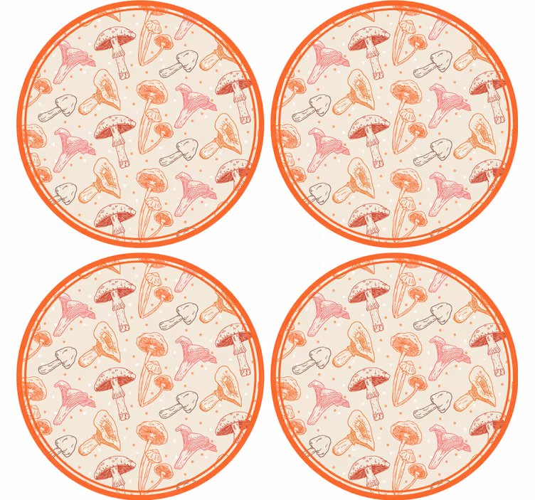 Zábavná podtácka s hravým motívom húb - Tenstickers