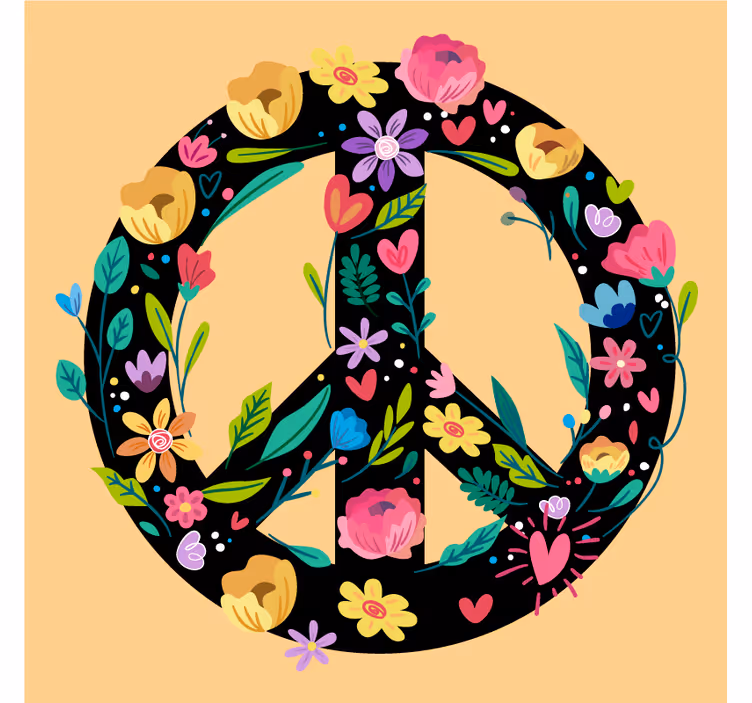 Podtácka s textom botanická symbolika pokoja - Tenstickers