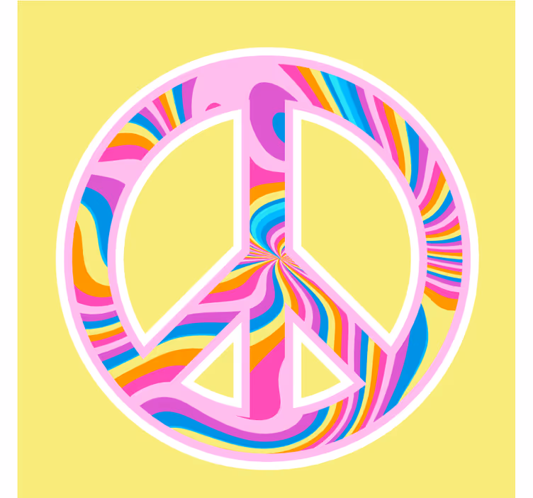 Symbol psychedelického mieru, vintage dráha - Tenstickers