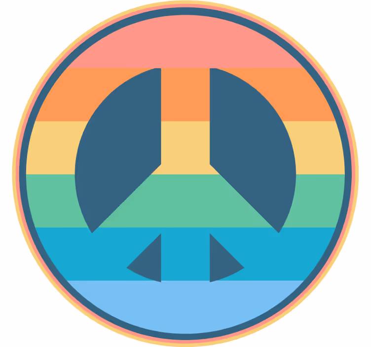 Podtácka vintage s retro symbolom mieru - Tenstickers