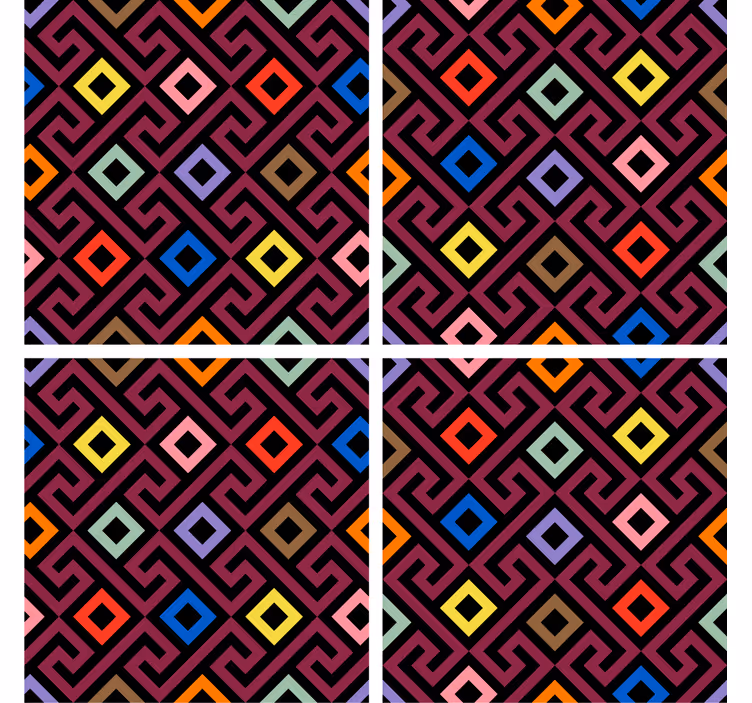 Podtácka farebný geometrický vzor - Tenstickers