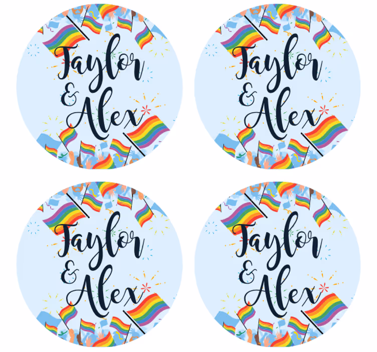 Pivná tácka dúhová oslava vlajok - Tenstickers