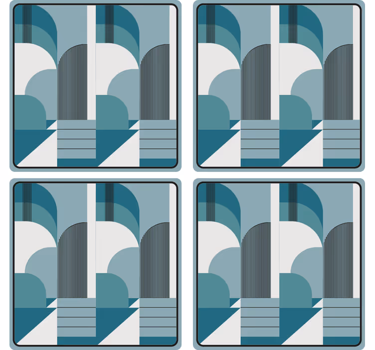 Moderná podtácka s geometrickými oblúkovými vzormi - Tenstickers