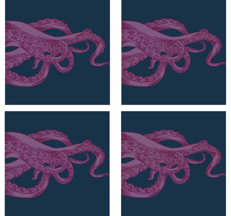 Zábavná podtácka s detailnou ilustráciou chobotnice - Tenstickers