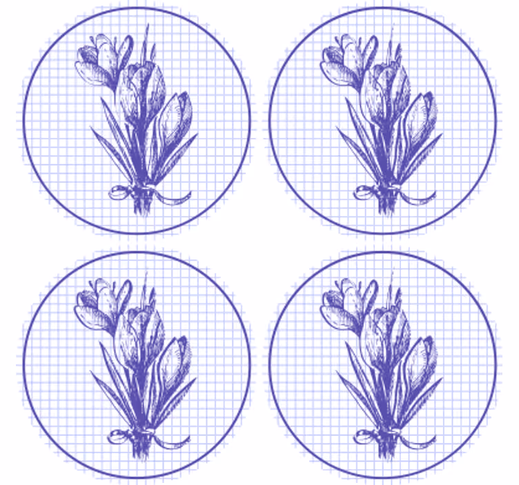 Podtácka s pôvabnou botanickou ilustráciou - Tenstickers