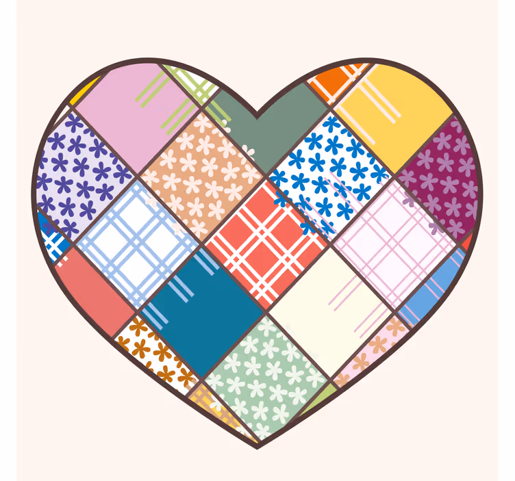 Podtácka s patchwork vzorom srdca - Tenstickers