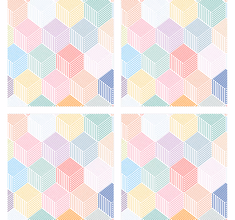 Podtácka s geometrickým hexagonálnym vzorom - Tenstickers