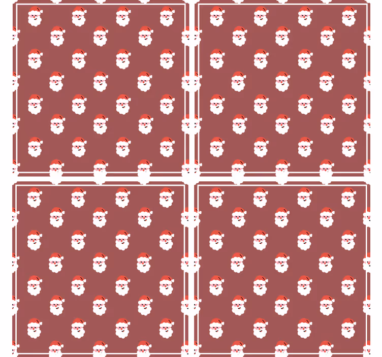 Vianočná tácka so vzorom santa tvárí - Tenstickers
