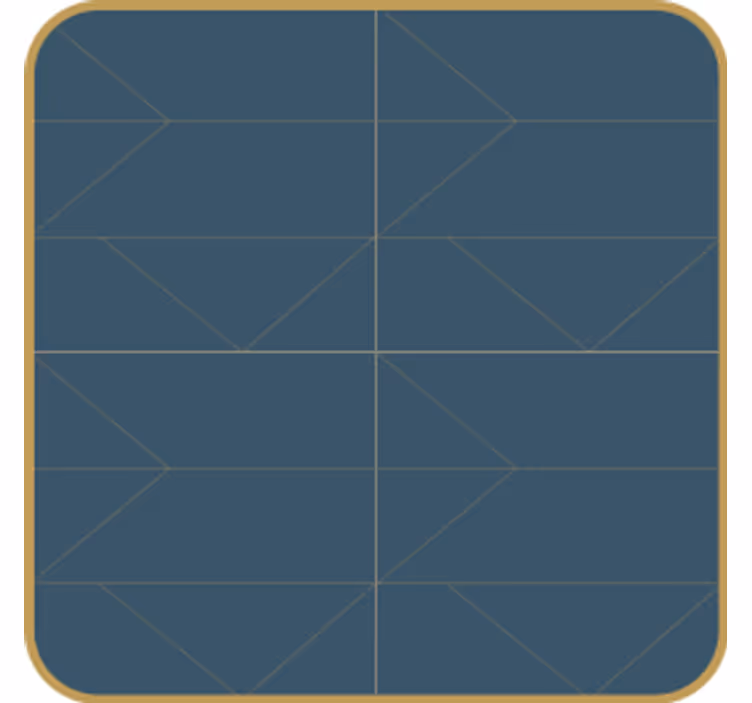 Podtácka s geometrickým vzorom a zlatým okrajom - Tenstickers
