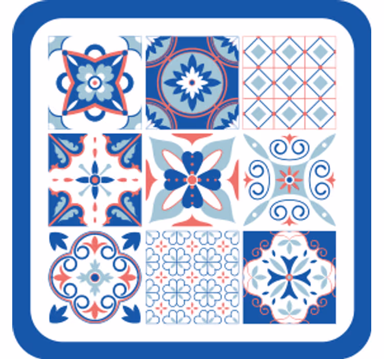 Tácka pod pohár dlaždice s geometrickými motívmi - Tenstickers