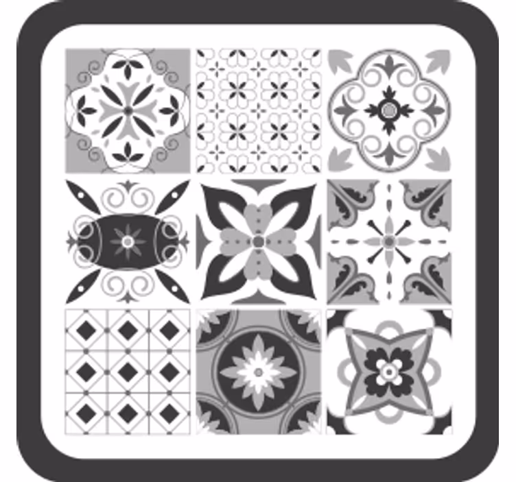 Podtácka s geometrickými kvetinovými motívmi - Tenstickers