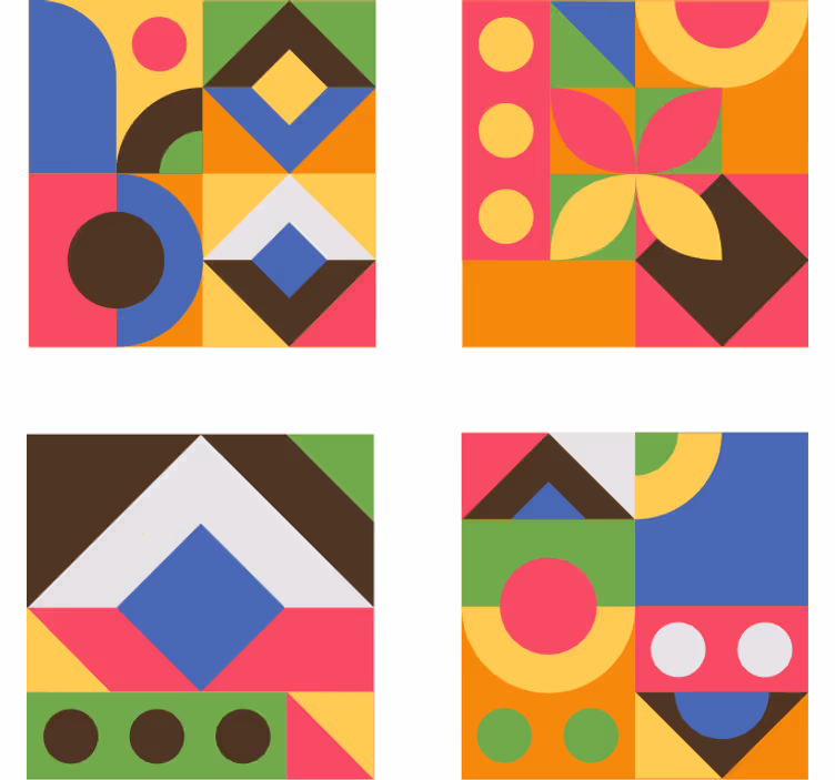 Podtácka farebné geometrické tvary - Tenstickers