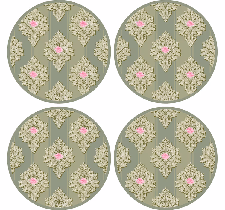 Podtácka vintage s prepracovaným botanickým motívom - Tenstickers