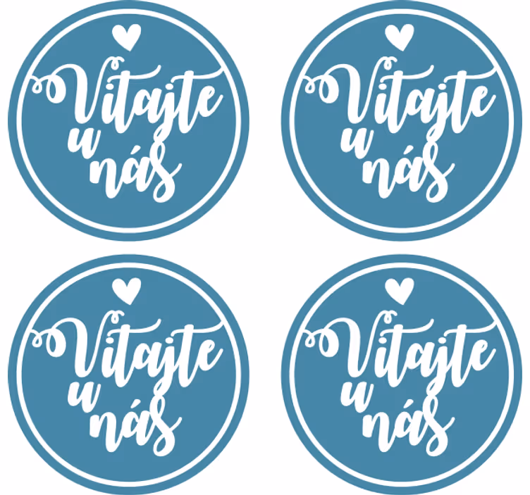 Podtácky pod pohár vitajte u nás - Tenstickers