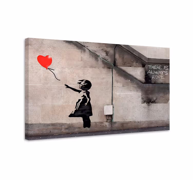 umelecký obraz dievča s balónom na úteku - Tenstickers