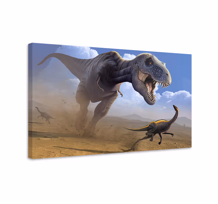 dinosaurus obraz lov t-rexov - Tenstickers