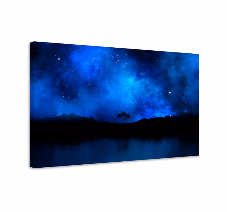 Modrý obraz scénu hviezdnej hmloviny - Tenstickers