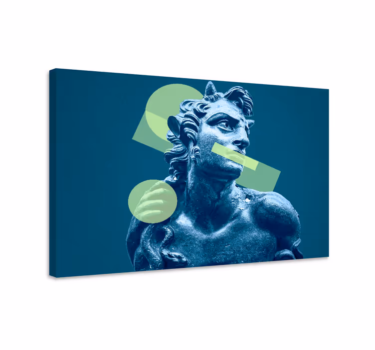 Modrý obraz farebné 3d tvary vo vaporwave štýle - Tenstickers