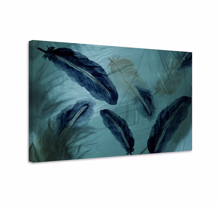 Modrý obraz akvarelové perie línie estetika - Tenstickers