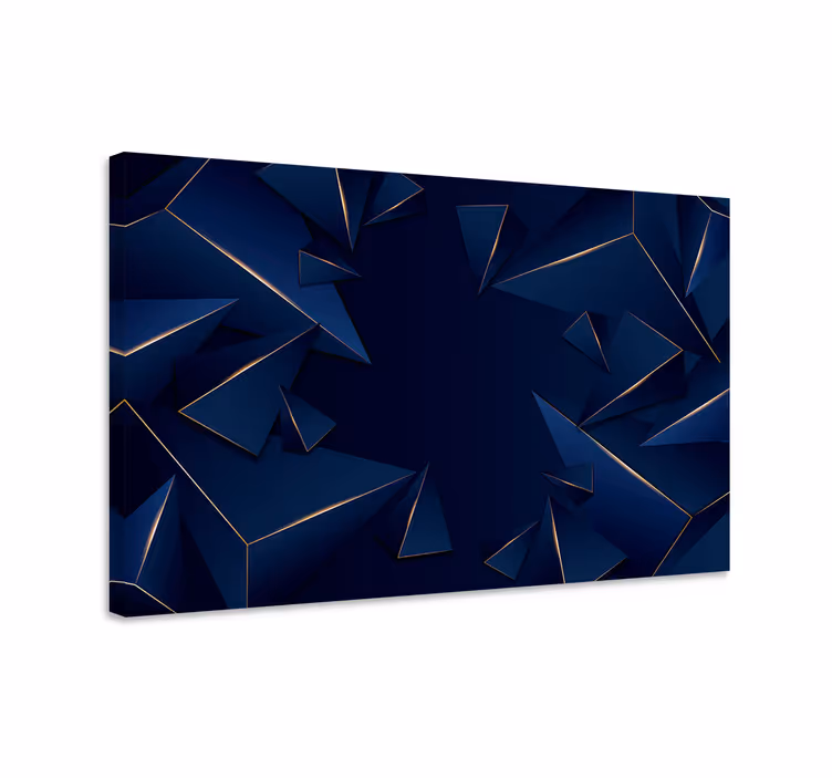 Modrý obraz modro-zlatý geometrický vzor - Tenstickers