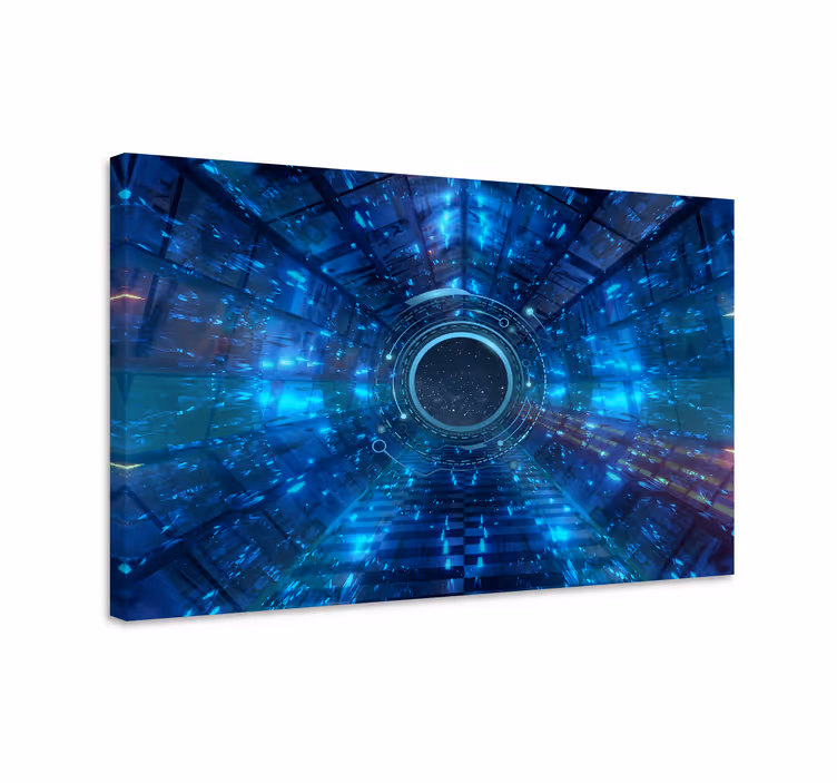 Modrý obraz geometricky vzorovaný sci-fi pozadí - Tenstickers