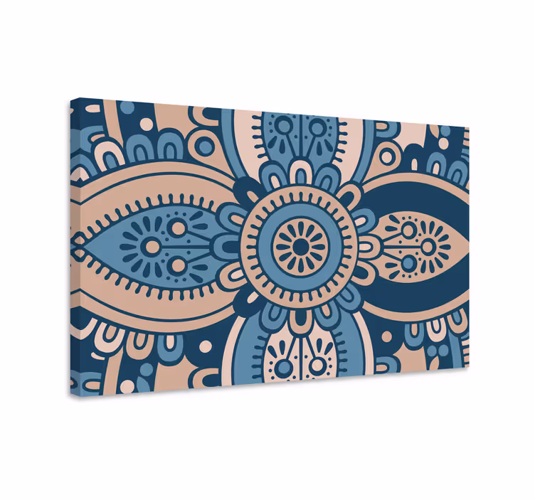 Modrý obraz kvetinová mandala - Tenstickers