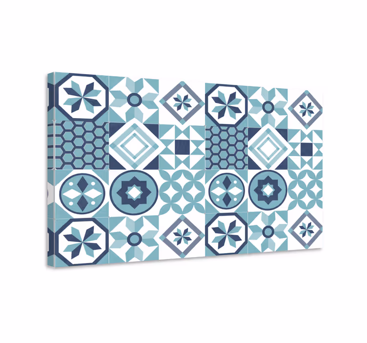 Modrý obraz tmavomodré ornamenty - Tenstickers