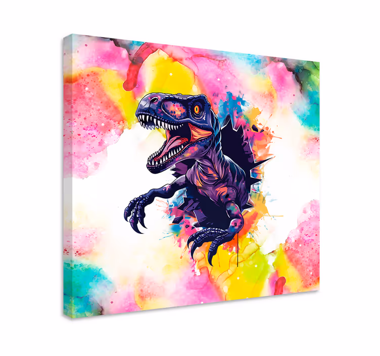 Dinosaurus obraz v sýtych farbách velociraptora - Tenstickers