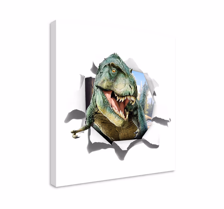 Dinosaurus obraz 3d nahnevaný t-rex - Tenstickers