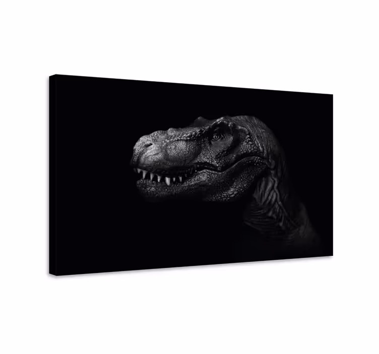 Dinosaurus obraz realistický a elegantný na čiernom pozadí - Tenstickers
