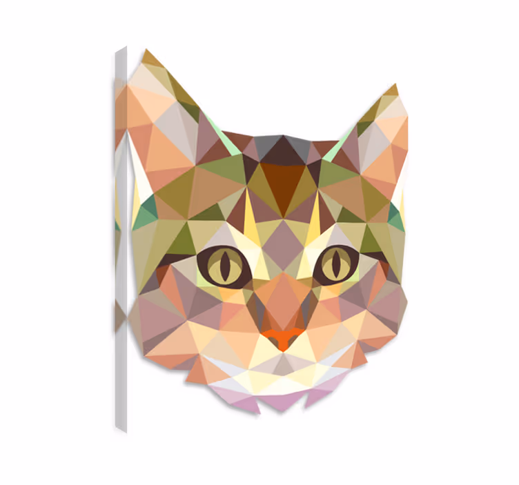 Obraz mačky geometrická vinylová dekorácia - Tenstickers